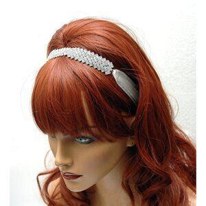 Rhinestone Wedding Ribbon Headband Bridal